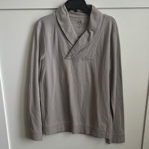 Armani Exchange Taupe/Gray Men's Cowl Neck Pullover